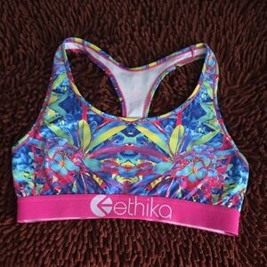 Ethika Women's Colorful Blue and Pink Bikini Top